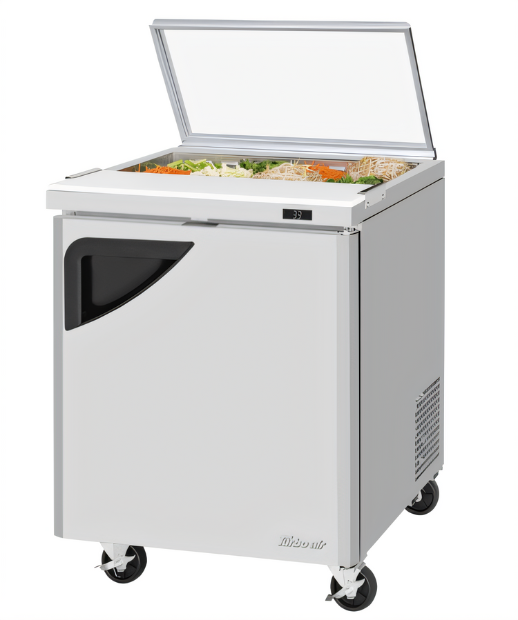 Product image #1 for Turbo Air Super Deluxe One-Section Glass Lid Sandwich/Salad Prep Table, 7 Cu. Ft., 1 Door