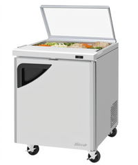 Turbo Air Super Deluxe One-Section Glass Lid Sandwich/Salad Prep Table, 7 Cu. Ft., 1 Door