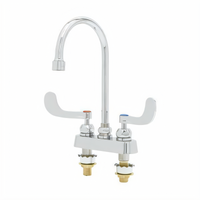T&S Brass Workboard Mixing Faucet, Deck Mount, 4-Inch Centers, 5-3/4-Inch Swivel Gooseneck, 0.5 GPM VR Non-Aerated Spray Device