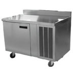 Thumbnail image #1 for Delfield 18691BSTMP 91-Inch Three-Section Refrigerated Work Table with 4-Inch Backsplash, Stainless Steel, 3 Doors
