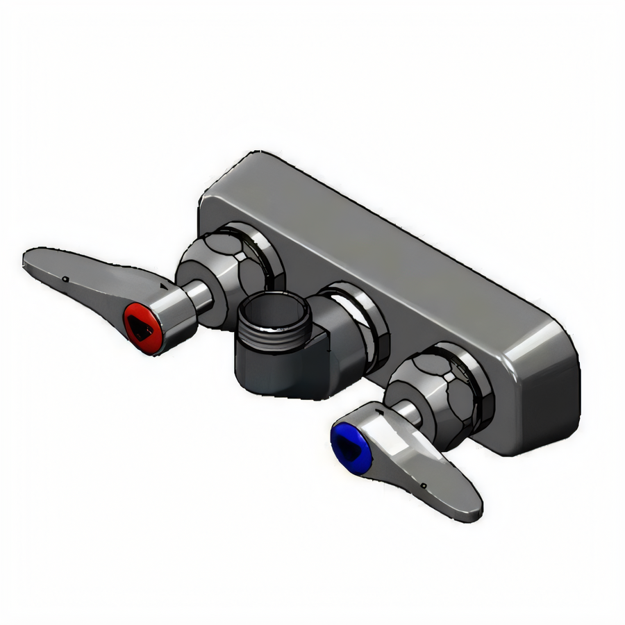 Product image #1 for T&S Brass Wall Mount Workboard Mixing Faucet, 4-Inch Centers, Less Nozzle