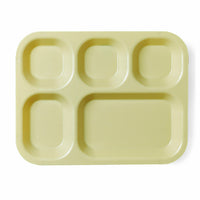 Camwear 5-Compartment Rectangular Co-Polymer Compartment Serving Tray, Tan