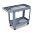 Thumbnail image #1 for Carlisle 2-Shelf Bin-Top Utility Bus Cart, 500 lb Capacity, 45 x 25 x 33 Inch, Gray Polypropylene