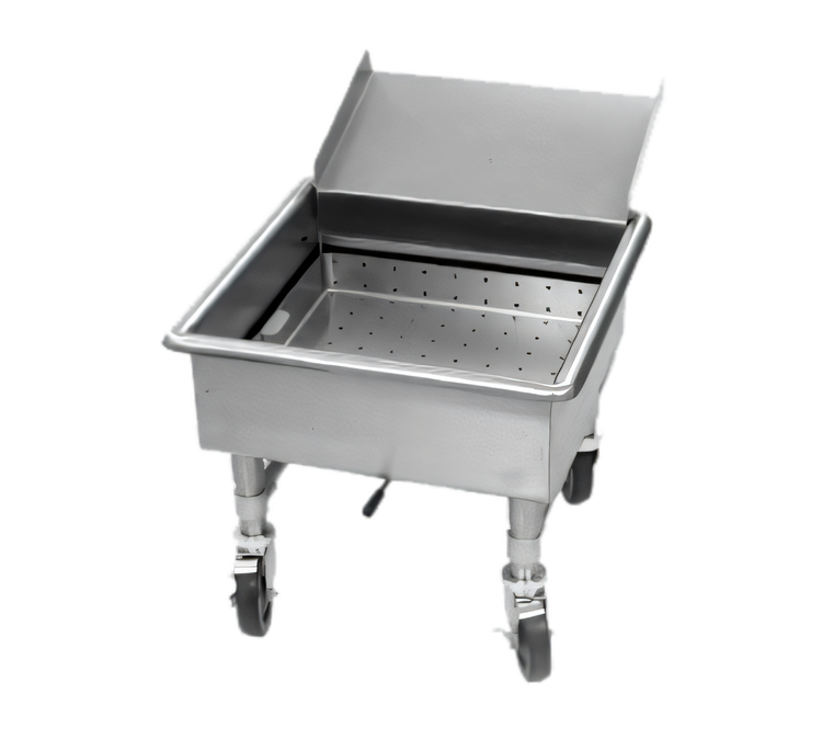 Product image #1 for Mobile Flatware Soak Sink with Silver Chute, 24 x 24 x 8 Inch Compartment