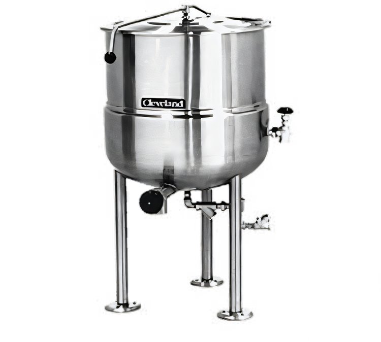 Product image #1 for Cleveland Range 200-Gallon Direct Steam Kettle with 2/3 Steam Jacket and Tri-Leg Base