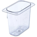 Thumbnail image #1 for CFS Brands 3068807 1/9-Size Clear Polycarbonate Food Pan, 6" Deep, 1.4 qt. Case of 6