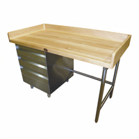 Advance Tabco 48-Inch x 30-Inch Bakers' Top Wood Work Table with Left 3-Drawer Tier