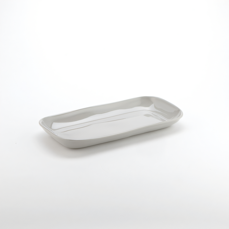 Product image #1 for American Metalcraft Crave Collection Shadow Gray Rectangular Melamine Serving Platter, 14-1/4 x 7-3/8 Inch