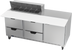 Thumbnail image #1 for Beverage-Air 72-Inch Three-Section Sandwich Prep Table Refrigerator with 17-Inch Cutting Board, 10-Pan Rail, 1 Door and 4 Drawers
