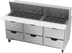 Thumbnail image #1 for Beverage-Air SPED72HC-30M-6 Three-Section Mega Top Refrigerated Prep Table with 6 Drawers
