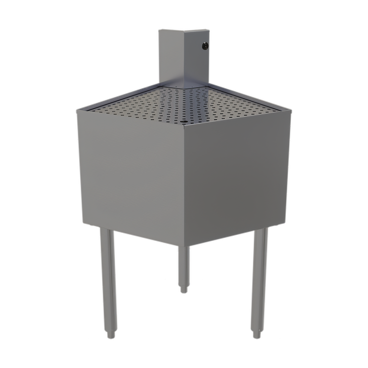Product image #1 for Glastender Underbar Outside Wedge Corner Drainboard with Removable Perforated Insert, 60° Angle, 19-Inch Deep, Stainless Steel
