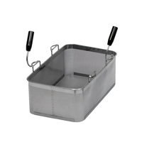 Rosito Bisani Full Size Rectangular Stainless Steel Pasta Basket with Non-Slip Grip