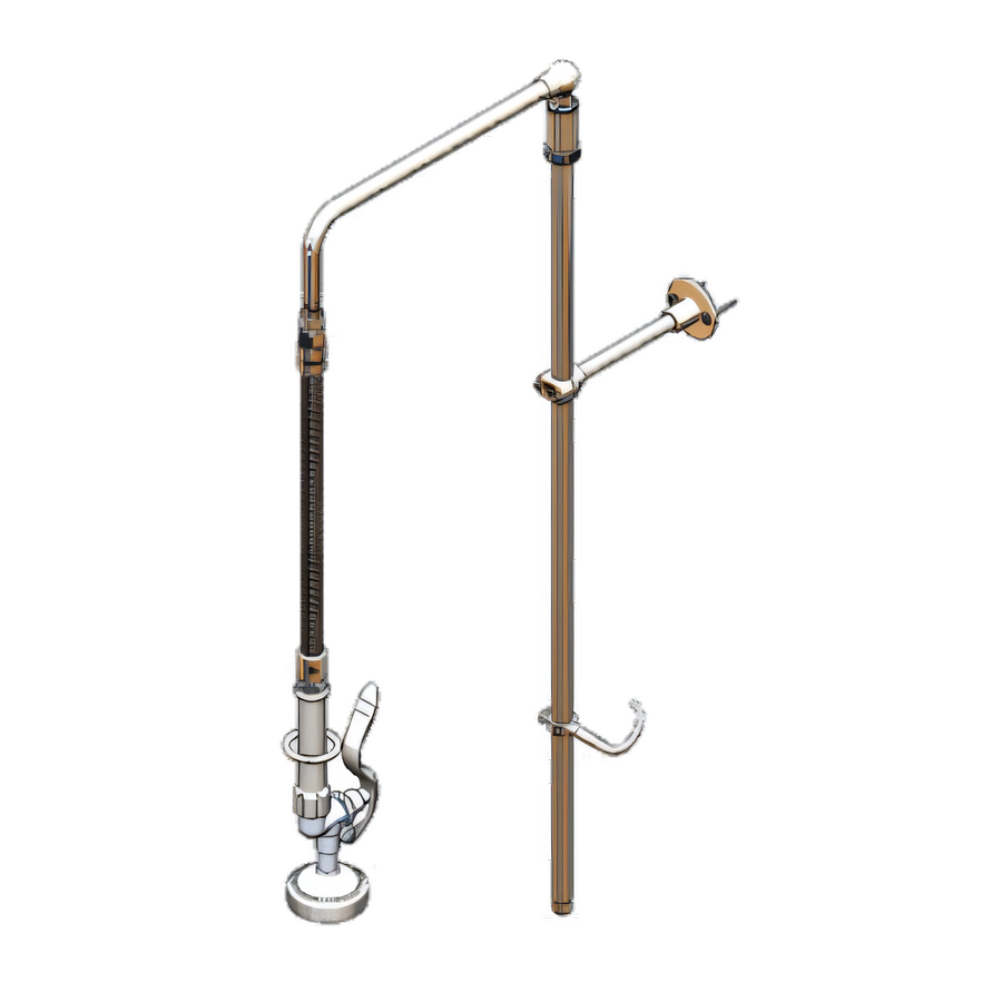 Product image #1 for T&S Brass Pre-Rinse Unit Without Base Faucet, 32-Inch Riser, 12-Inch Swivel Arm