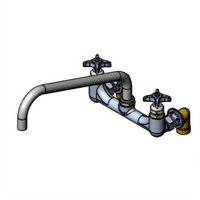 T&S Big-Flo Wall Mount Kettle and Pot Sink Mixing Faucet with 12-Inch Swing Nozzle