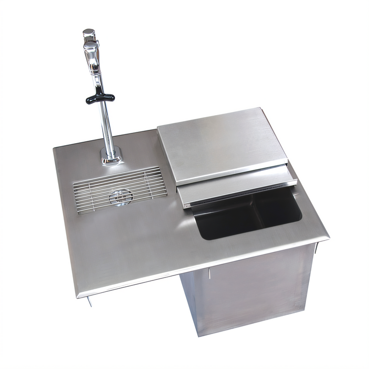 Product image #1 for BK Resources Drop-In Ice & Water Unit with 11-Inch Deep Liner and Water Filler Station, 21 x 18 Inch, Stainless Steel