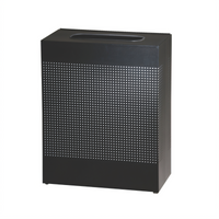 Rubbermaid Commercial Silhouette Large Rectangular Open-Top Indoor Receptacle, 22.5-Gallon, Textured Black Steel