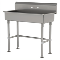 Advance Tabco ADA Freestanding Service Sink, 40 x 19-1/2 Inch, 5-Inch Deep Bowl