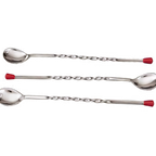 Thumbnail image #1 for Admiral Craft Equipment Corp. BS-90/PKG 11-Inch Twisted Stainless Steel Bar Spoon with Red Knob Case of 100