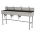 Thumbnail image #1 for Advance Tabco 4-Station Floor-Mounted Knee-Operated Multiwash Hand Sink, 96-Inch Wide, 16-Gauge 304 Stainless Steel