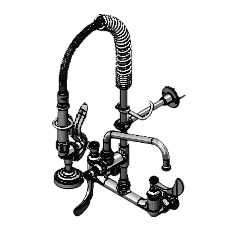 Product image #1 for T&S Brass Mini Pre-Rinse Unit, 8-Inch Wall Mount, 8-Inch Centers, 8-Inch Swing Nozzle, 1.42 GPM