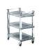 Thumbnail image #1 for 3-Shelf Open Plastic Utility Cart with Chrome-Plated Uprights, Gray
