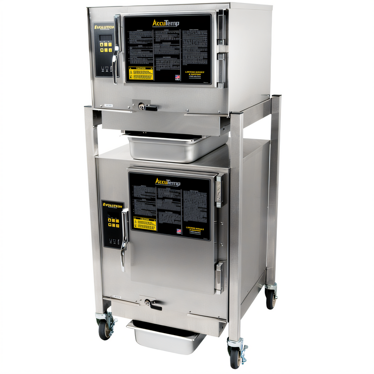 Product image #1 for AccuTemp N3/N61201E060 DBL Double-Stacked 9-Pan Full-Size Boilerless Natural Gas Convection Steamer