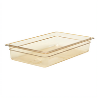 Cambro H-Pan Full-Size 4-Inch Deep High Heat Plastic Food Pan, Amber