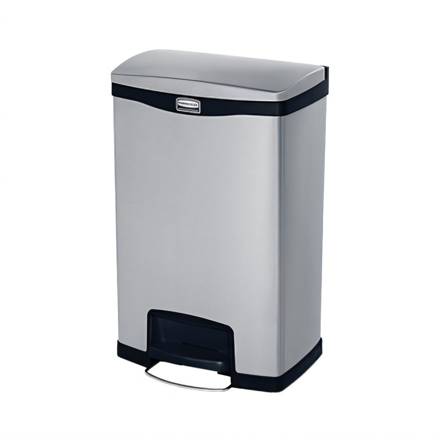 Product image #1 for Slim Jim 13 Gallon Stainless Steel Front-Step Step-On Utility Container, Black