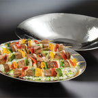 Thumbnail image #1 for American Metalcraft HMOV1621 6-Quart Hammered Stainless Steel Oval Serving Bowl Case of 4