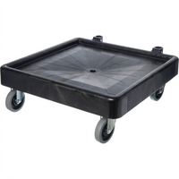 OptiClean Single-Stack Black Polypropylene Glass Rack Dolly, No Handle, 350 lb Capacity