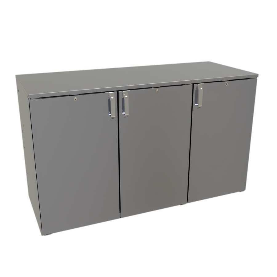 Product image #1 for Glastender One-Zone Remote Bar Profile Back Bar Cooler, 60 Inch, 3-Section, 3-Door