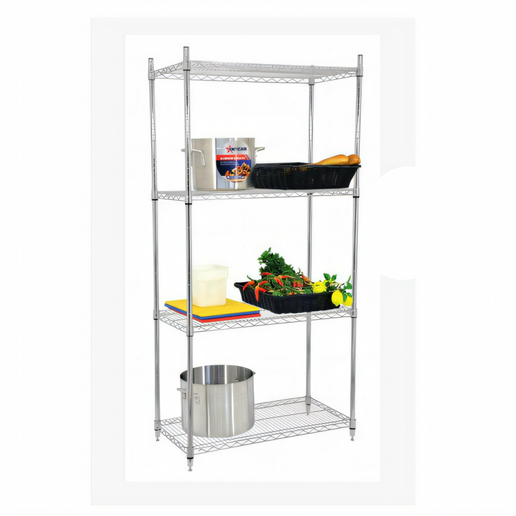 Product image #1 for Chrome 4-Shelf Stationary Wire Shelving Unit, 60 x 18 x 72 Inches