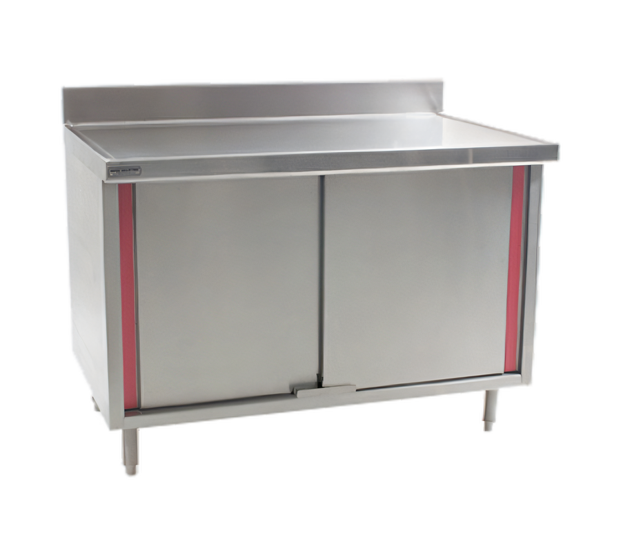 Product image #1 for Spec-Master Marine Series Enclosed Stainless Steel Work Table with Cabinet Base and Hinged Doors, 14/304 Stainless Steel Top, 60 x 24 Inches