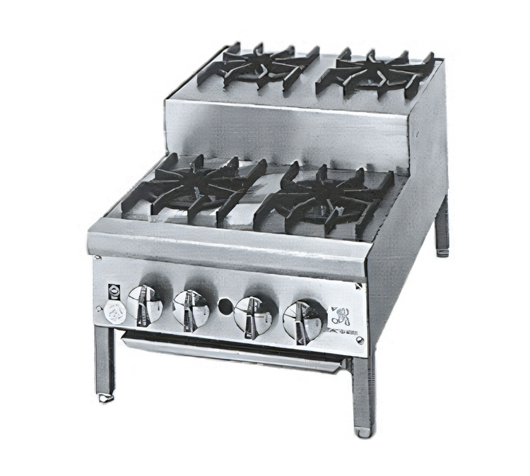 Product image #1 for Supreme 24-Inch Countertop Gas Step-Up Hotplate with 3 Open Burners and 2 Step-Up Burners