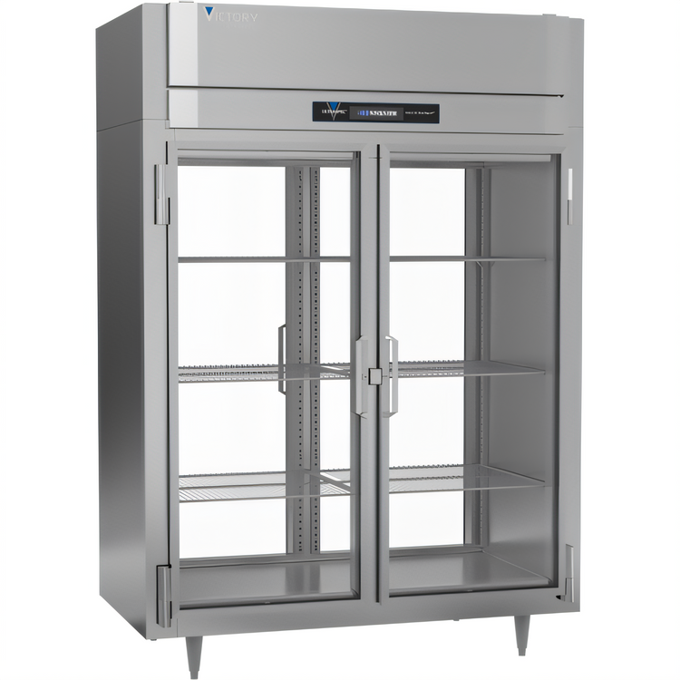 Product image #1 for Victory UltraSpec Extra Wide Pass-Thru Two-Section Glass Door Freezer, Self-Contained, Standard Depth, 52.97 Cu. Ft.