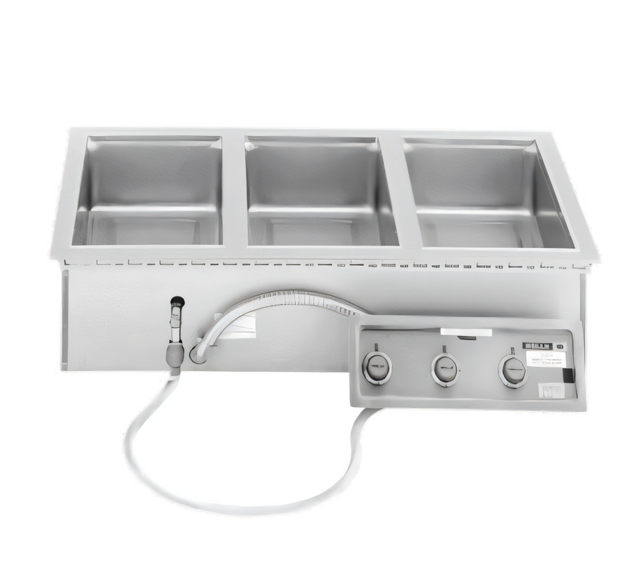 Product image #1 for Wells MOD-327TDM Built-In Top-Mount Electric Hot Well Food Warmer, 3 Openings