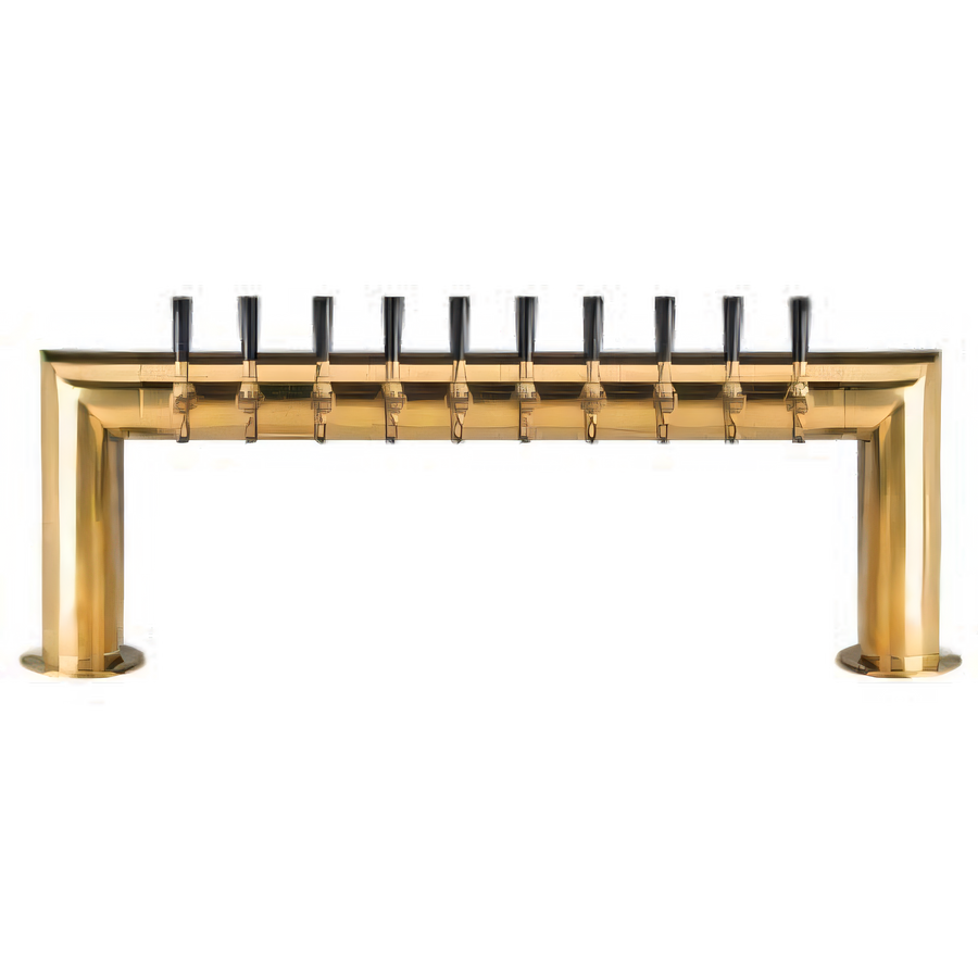 Product image #1 for Pass-Thru Countertop 10-Faucet Air-Cooled Draft Beer Tower with PVD Brass Finish