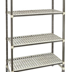 Thumbnail image #1 for Cambro Camshelving® Elements EMT246080V4480 High-Density Overhead-Track Mobile Shelving Starter Unit, 4-Tier Vented, 900 lb., 24 x 60 x 80 Inches