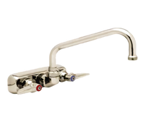 T&S Deck-Mount Manual Faucet with 12-Inch Swing Spout, 4-Inch Centers, Low Lead