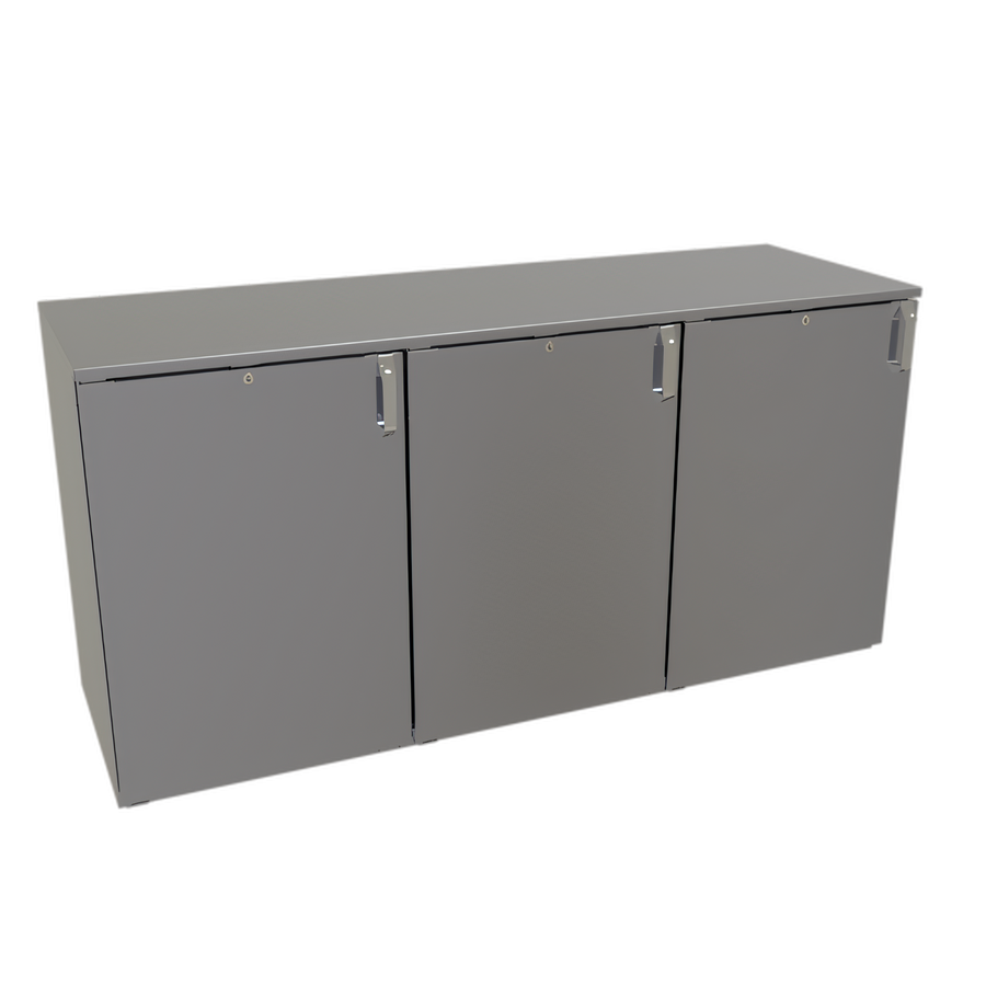 Product image #1 for Glastender 72-Inch Three-Section Non-Refrigerated Back Bar Dry Storage Cabinet with Solid Hinged Doors