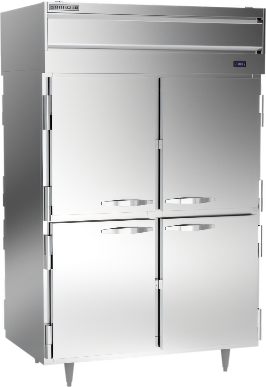 Product image #1 for Beverage Air P Series Top-Mount Pass-Thru Warming Cabinet with Solid Half Doors, 2-Section, 43.3 Cu. Ft.