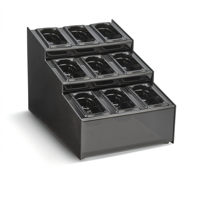 Product image #1 for Vollrath 9-Section Countertop Condiment Caddy with 9 Included 1/9 Size Pans