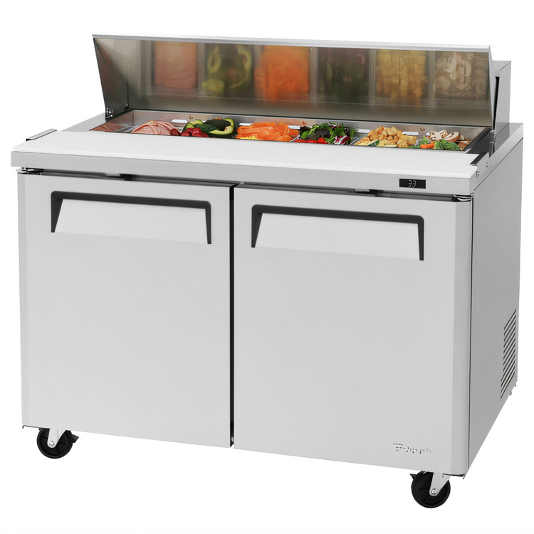 Product image #1 for Turbo Air M3 Series 48.25-Inch Wide Sandwich/Salad Prep Table, 2-Section, 12-Pan, Rear-Mount Self-Contained Refrigeration