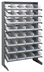 Thumbnail image #1 for Quantum Steel Sloped Single-Sided Pick Rack with 8 Shelves and 32 Clear Bins