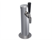 Krowne Single Faucet Glycol-Cooled Countertop Beer Tower, 12 Inch High, Brushed Stainless Steel