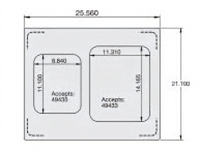 Miramar Double Size Template Adapter Plate with 2 Pan Cutouts, Stainless Steel