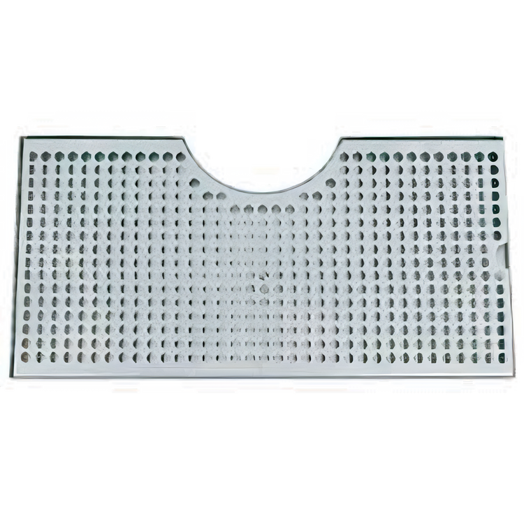 Product image #1 for 18 Inch x 9 Inch Surface Mount Stainless Steel Drip Tray Trough with Perforated Screen and 1/2 Inch Drain
