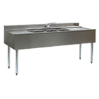 Thumbnail image #1 for Eagle Group 2200 Series B4C-2-22 48-Inch 2-Compartment Stainless Steel Underbar Sink with Dual Drainboards