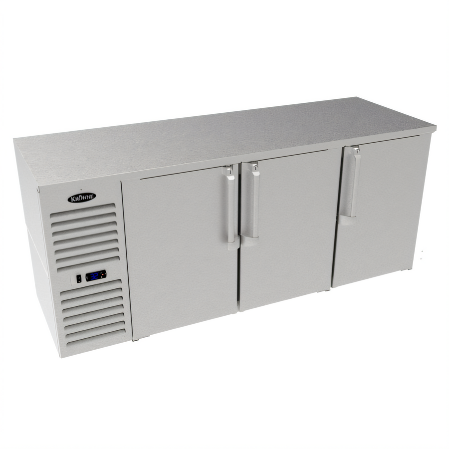 Product image #1 for 72-Inch 3-Door Low-Profile Narrow-Door Solid Door Back Bar Cooler