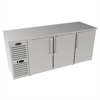 72-Inch 3-Door Low-Profile Narrow-Door Solid Door Back Bar Cooler